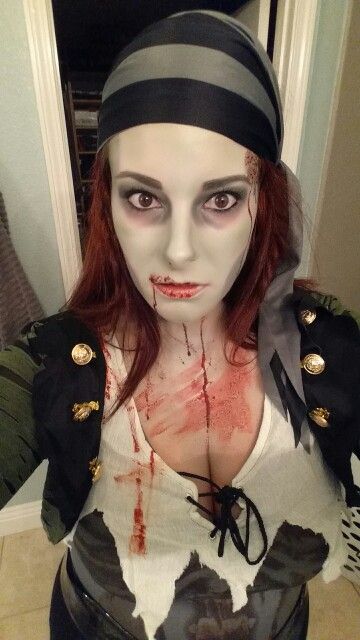 Zombie pirate makeup for Halloween