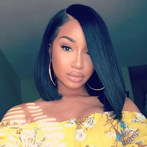 Chic Inverted Layered Bob with Caramel Peek-a-Boo Highlights