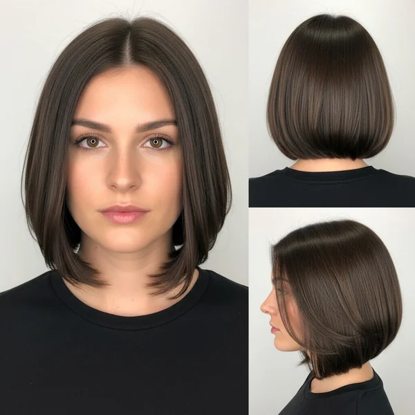 Chocolate Brown Bob Haircut