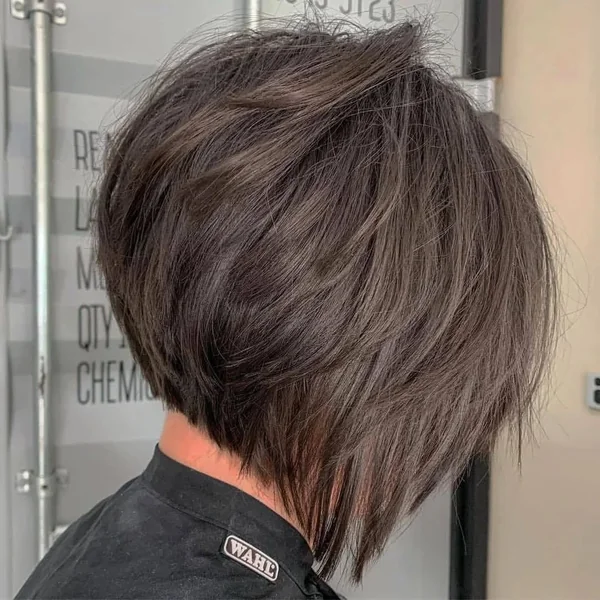 Choppy Espresso Inverted Bob with Razor-Cut Layers