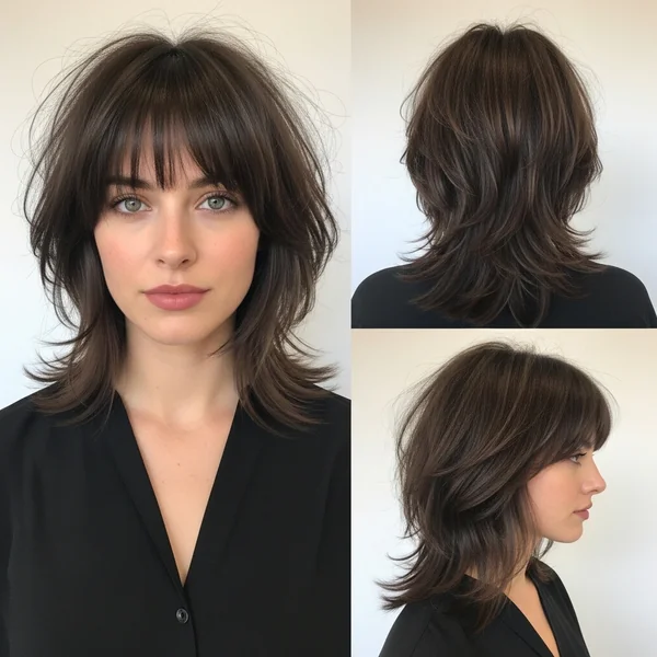 choppy layered haircuts for medium hair with bangs