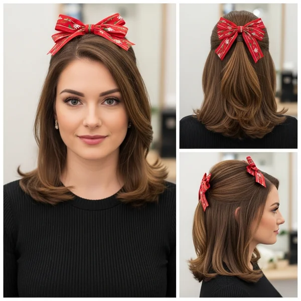 Christmas Hairstyles With Bow