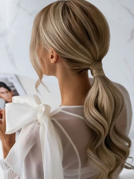 Classic Sleek Low Ponytail with Wrapped Band