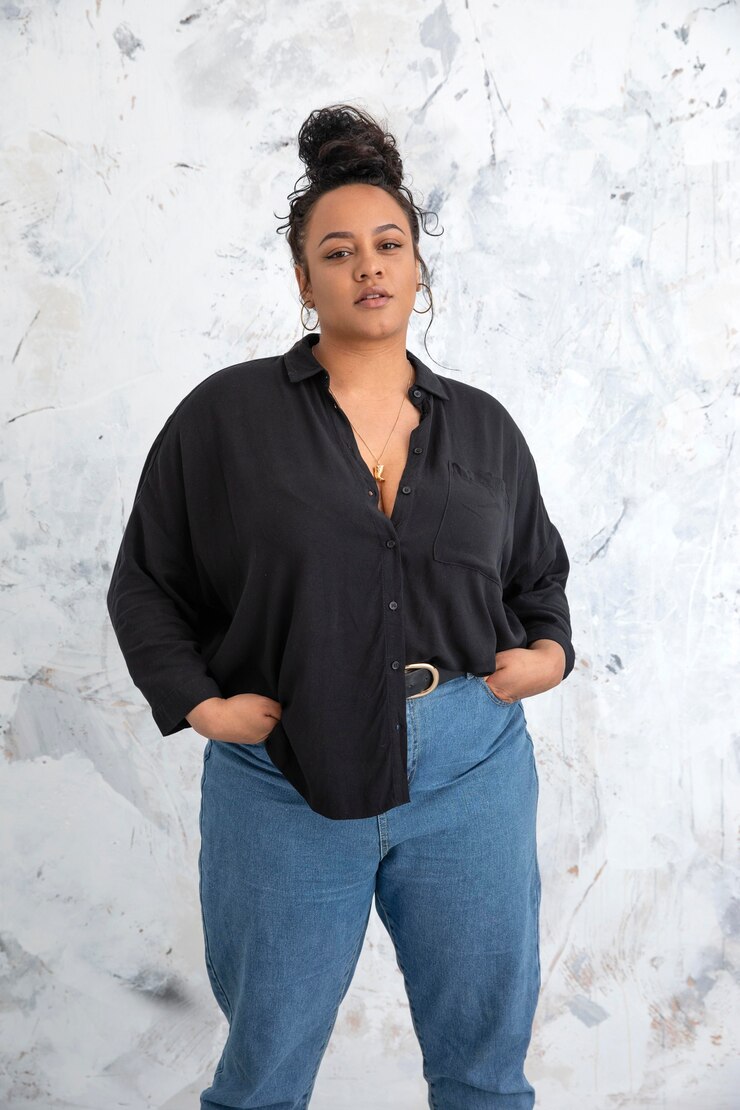 Silky plus-size shirt. Silky plus-size shirt.
