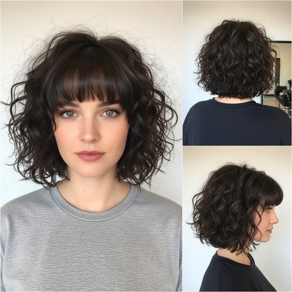 Curly Bob Hairstyles With Bangs