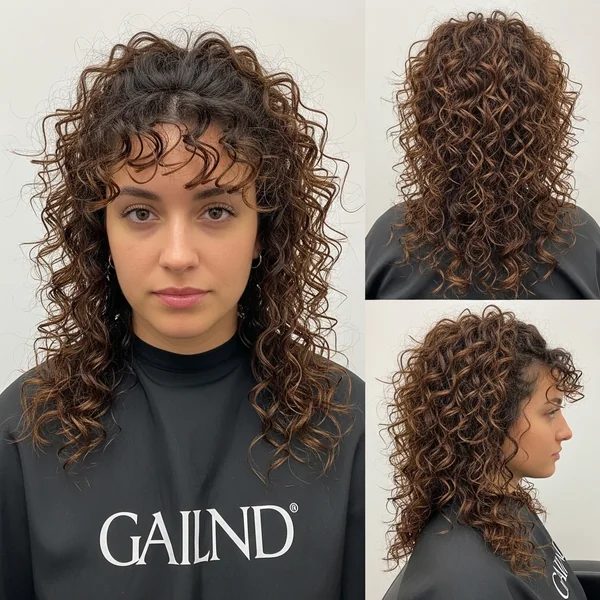 curly hairstyles half up half down