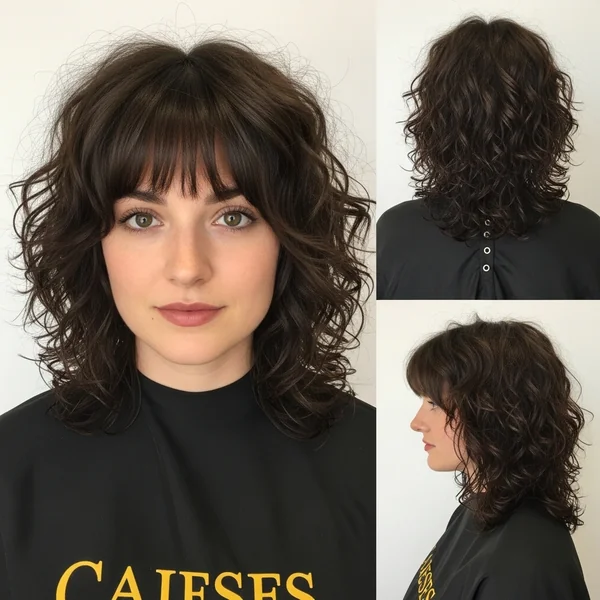 curly hairstyles with bangs