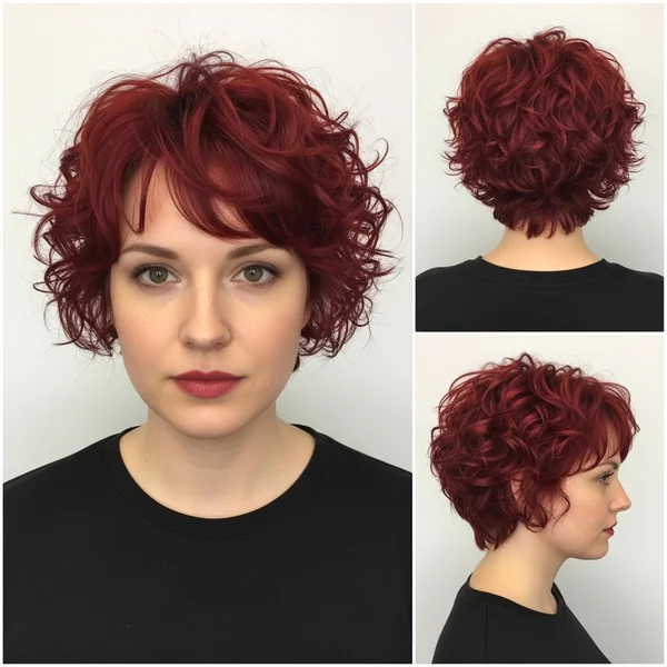 Curly Red Pixie Haircut