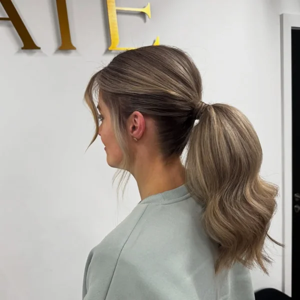 Cute Short Ponytail with Casual Scarf Style