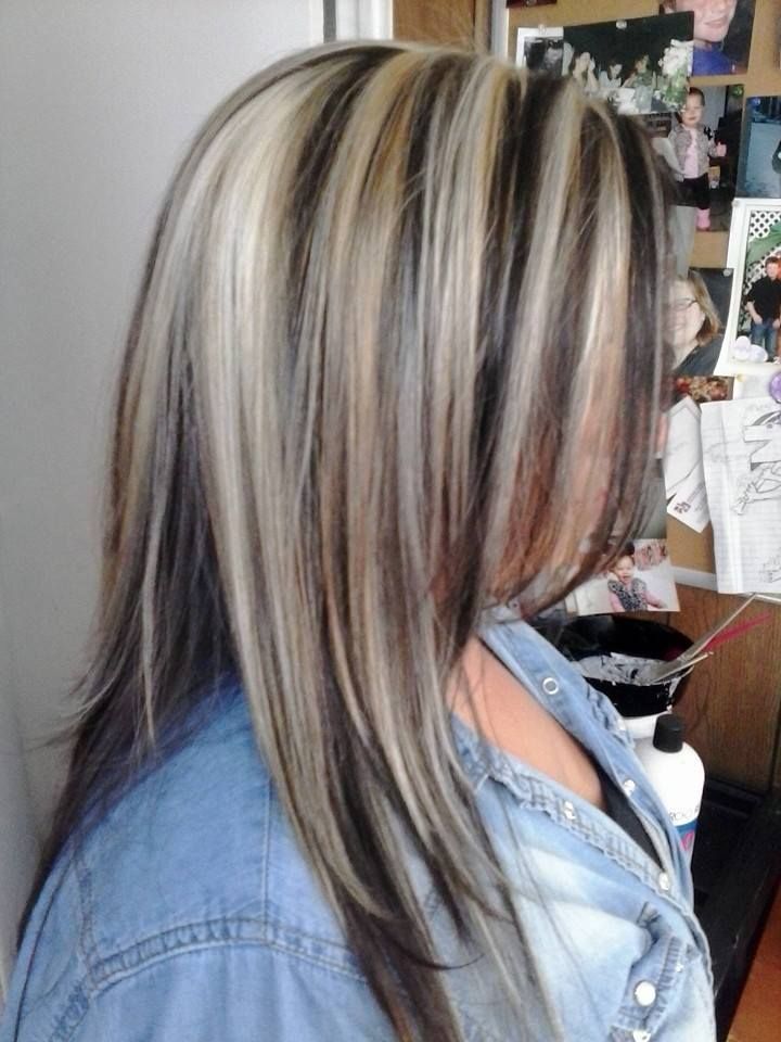 Blonde highlights, with dark brown caramel lowlights www.facebook.com/stylesbycasie