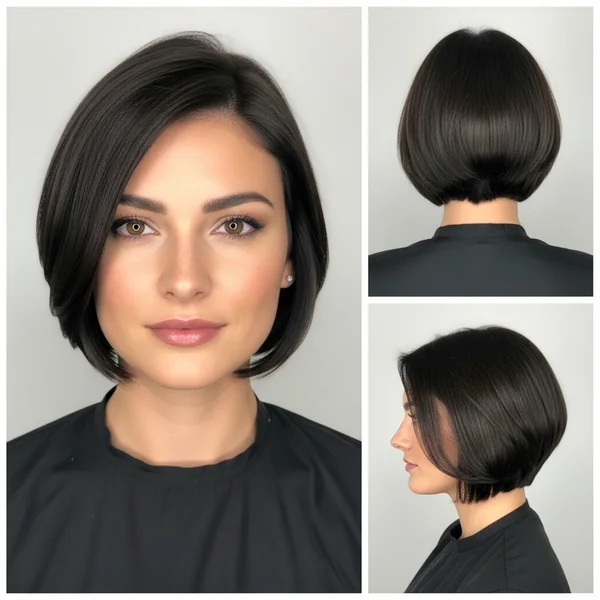 Dark Brown Short Bob Haircut
