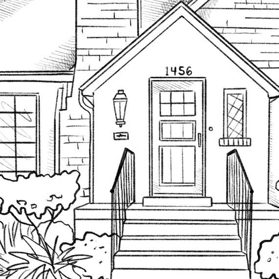 Hand Drawn Home Illustration, Custom Home Portrait, House First Home Gift,  Family Real Estate Minimalist - Etsy