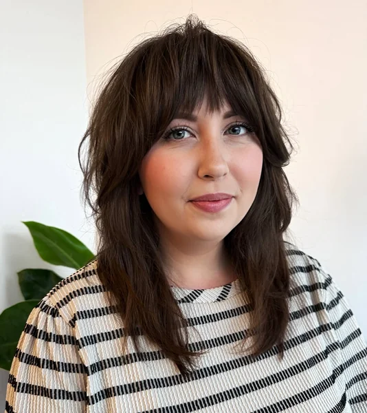 Effortless Medium Shag with Full Bardot Bangs