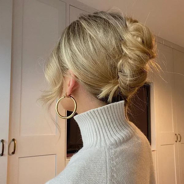 Effortless Textured Updo for Cozy Winter Style