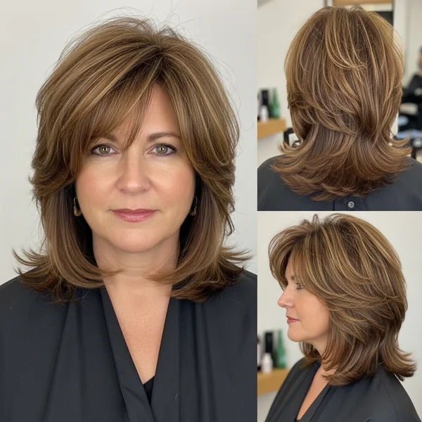 Feathered Shag Hairstyles Medium Over 50