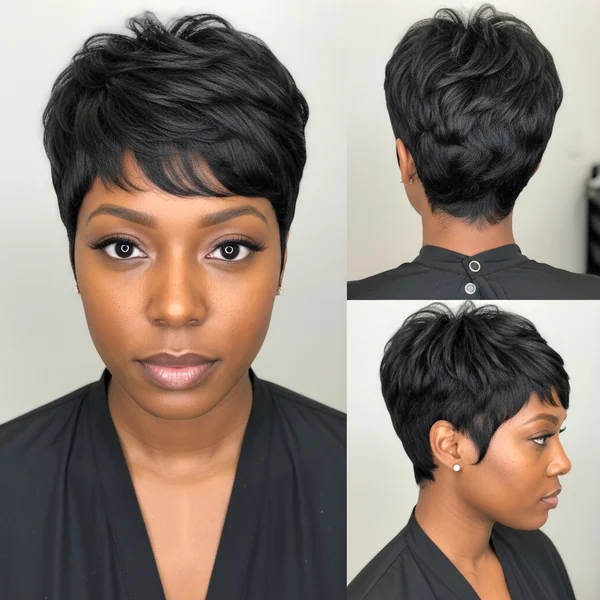 Flat Pixie Haircut for Black Women