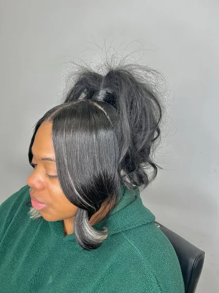 Flirty Half-Up Ponytails with Cascading Curls
