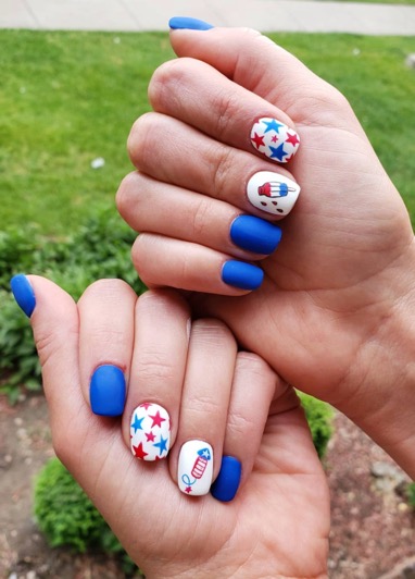 50 Fourth of July Nail Art Ideas - Days Inspired