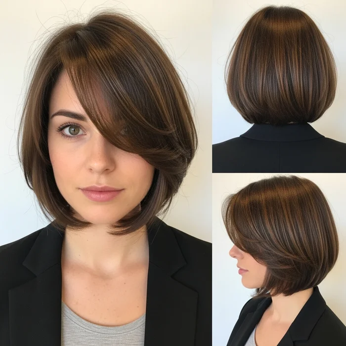 french bob haircut with side bangs