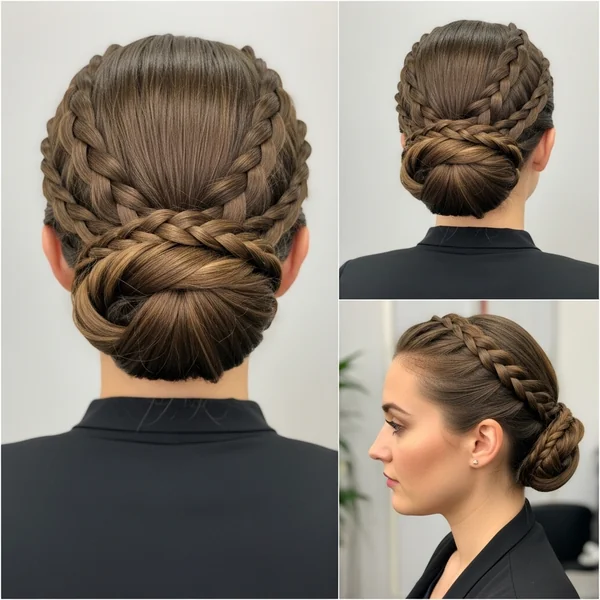 French Braid Bun Hairstyles