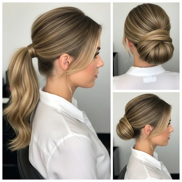 Frontal Ponytail Low Bun Hairstyles