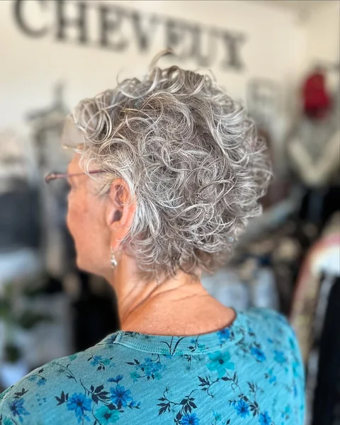 Frosted Silver Pixie with Delicate Tapered Ringlets