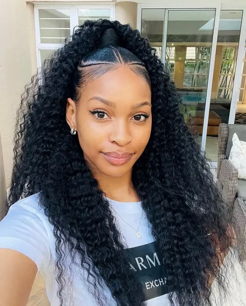 Glamorous High Half-Up Half-Down Curls