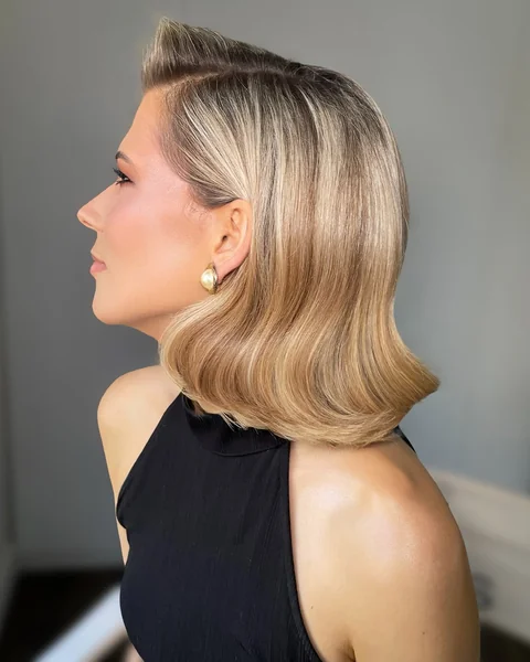 Glamorous Old Hollywood Waves for Blonde Lob
