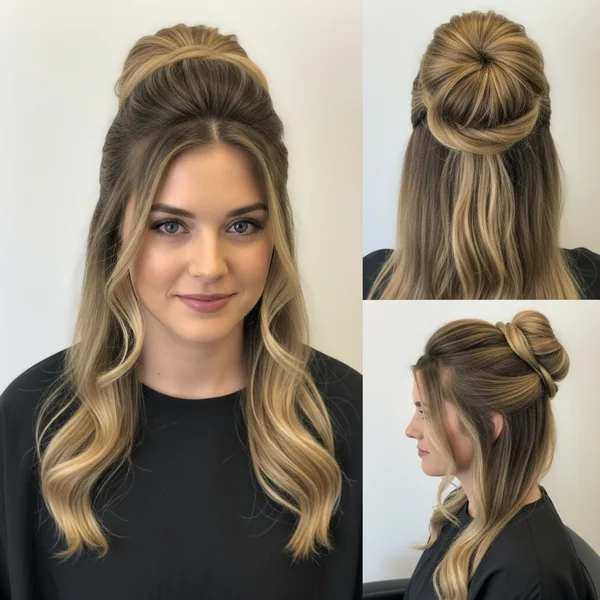 Half Up Half Down Bun Hairstyles