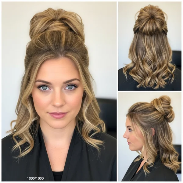 Half Up Half Down Bun Prom Hair