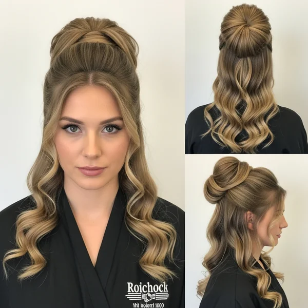 Half Up Half Down Bun Wedding Hair
