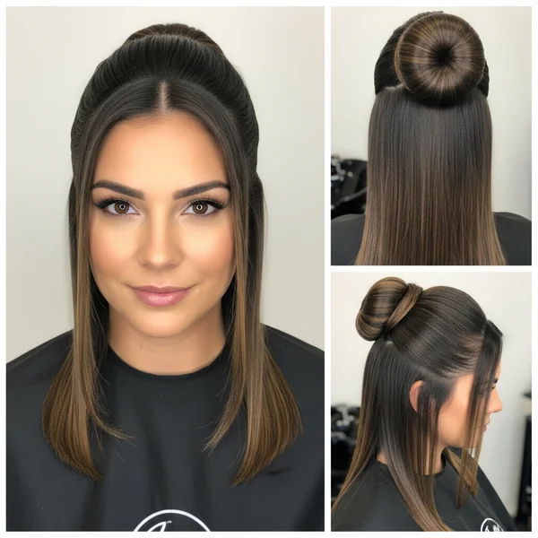Half Up Half Down Slick Back Bun