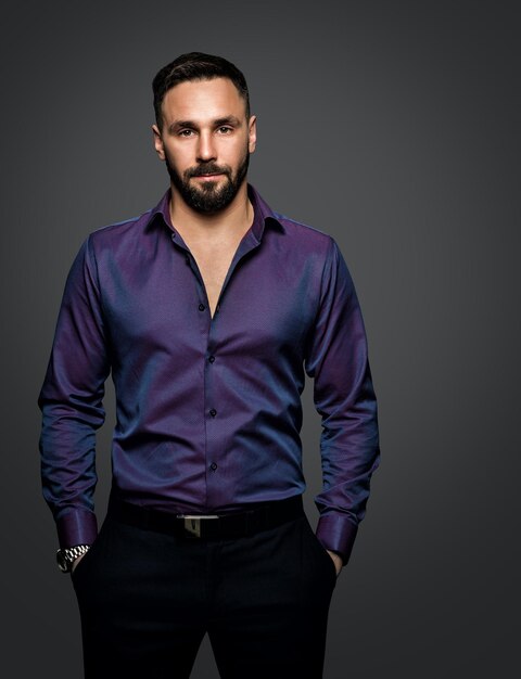Blue satin shirt men Blue satin shirt men