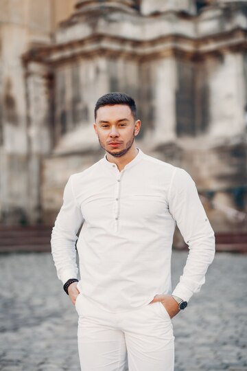 White satin shirt men White satin shirt men