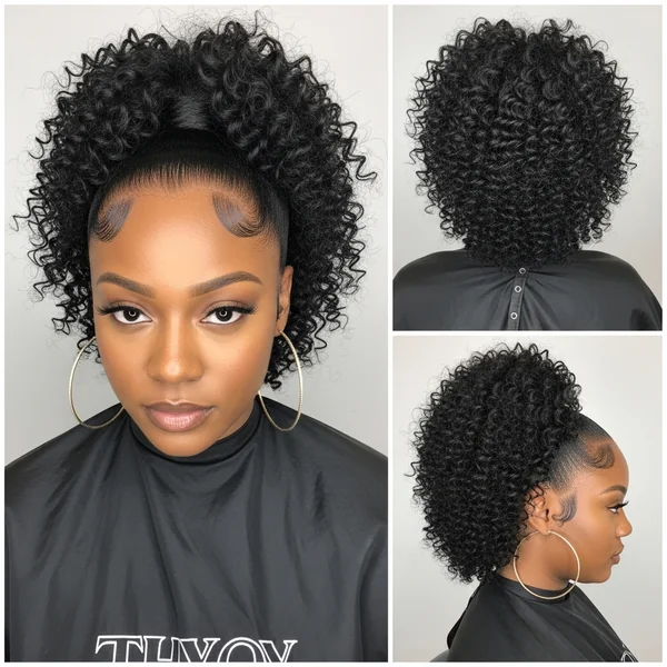 High Ponytail Hairstyles for Black Women Weave Curly