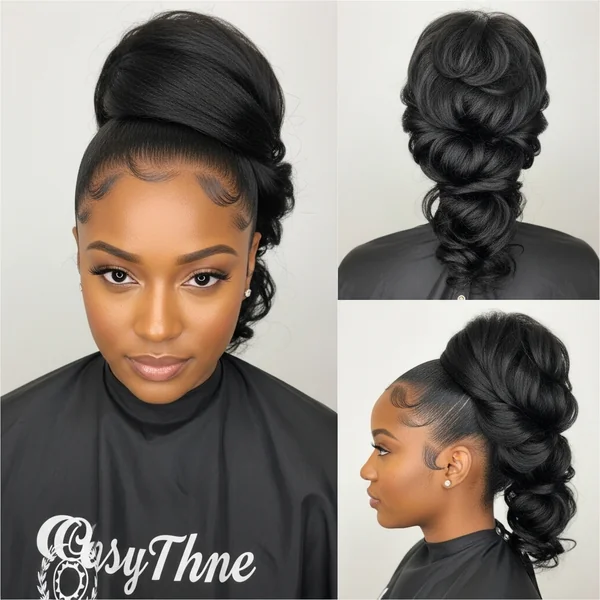 High Side Ponytail Hairstyles for Black Women