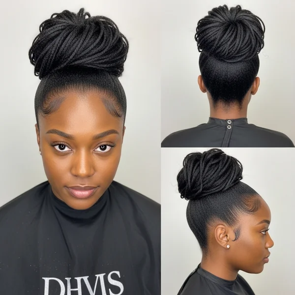 high bun hairstyles for black women