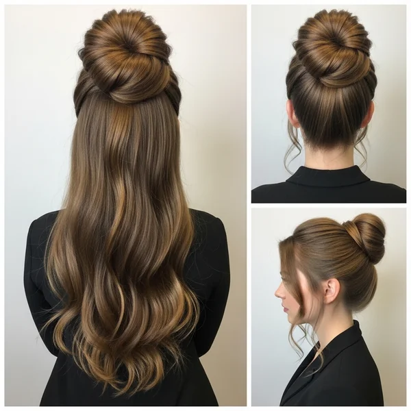 high bun hairstyles for long hair