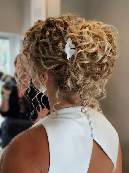 Honey-Kissed Curly Afro with Soft Tapered Shape
