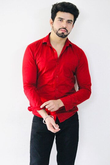 Red satin shirt men Red satin shirt men