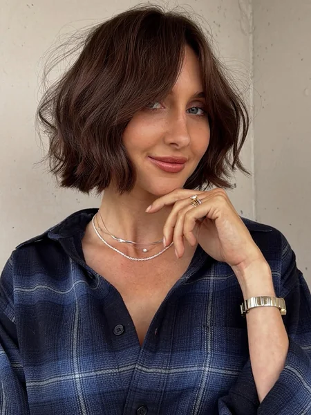 Iconic Box Braided Bob with Sculpted Chin-Length Finish