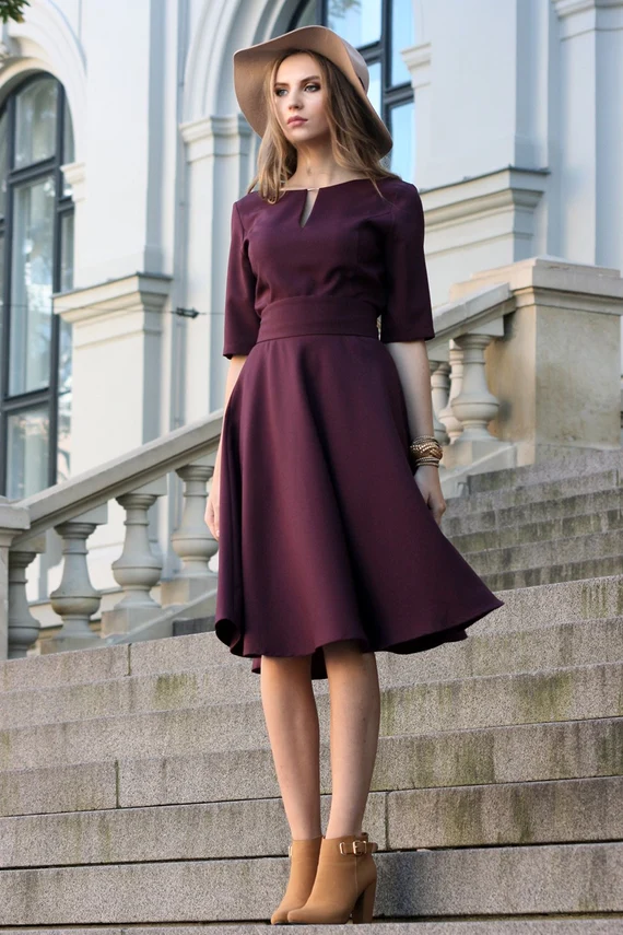 Cocktail Dress, Women Dress, Midi Dress, Elegant Dress, Plus Size ...