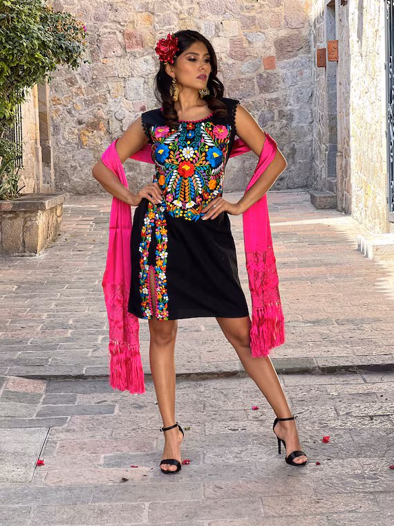 Mexican Traditional Dress. S - 3X. Typical Mexican Dress. Boho ...