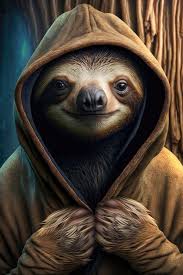 Adorable Sloth Wearing a Hoodie in a Realistic Photo | Premium AI-generated image