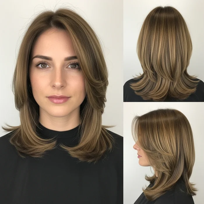 layered haircuts for medium hair straight mid length
