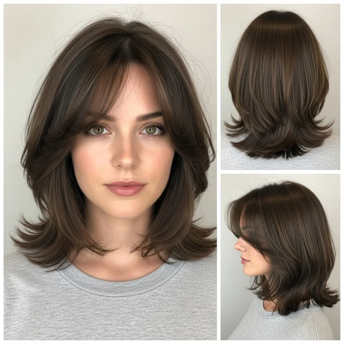 long bob hairstyles with fringe shoulder length medium layered