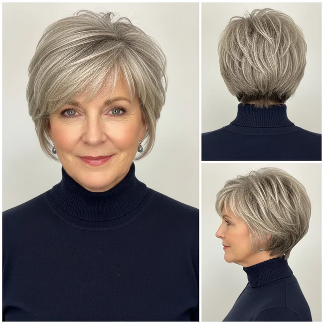 Long pixie hairstyle