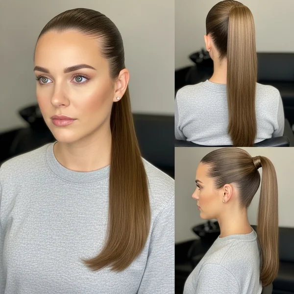 Long Slick Back Ponytail