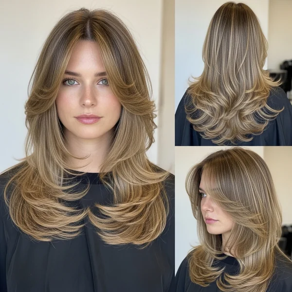 Long Hairstyles With Layers And Curtain Bangs