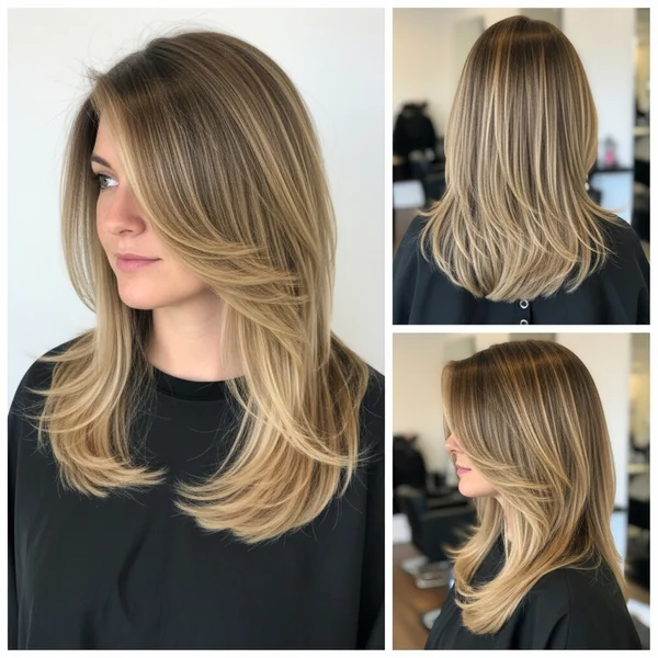 Long Layered Haircuts Side Part